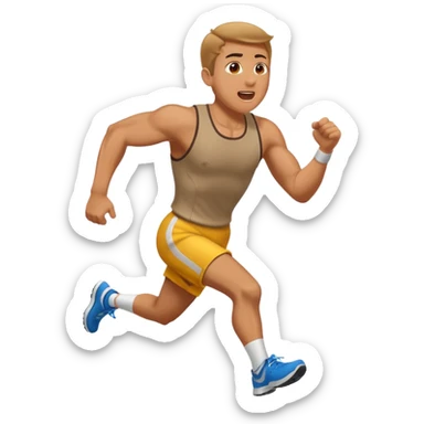 A man is running and shouting, calling for more people to follow him. sticker