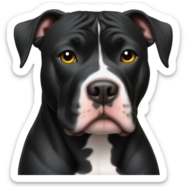 All Black Pitbull with white spot on chest sticker