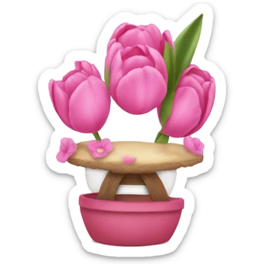 Pink tulpis Boutique  sticker