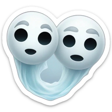 a female ghost and a male ghost flying as a Ying yang sticker