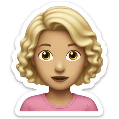girl with dirty blonde hair  sticker