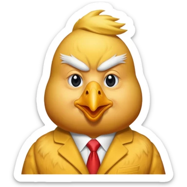 Donald trump dressed in a chicken suit sticker