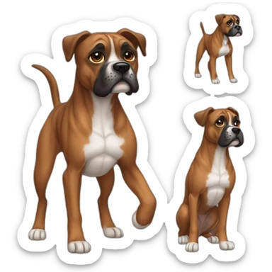 Dog boxer brindle sticker