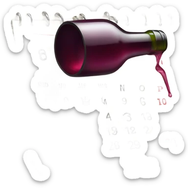 Bottle of wine on a calendar sticker