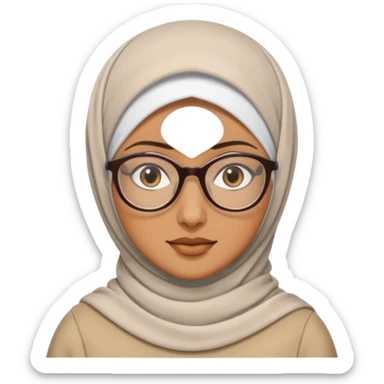 madre con jafas arabe con un panuelo tapandole todo el cabello sticker