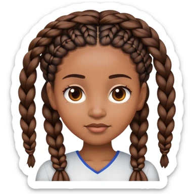 Black woman with braids and small body big head sticker