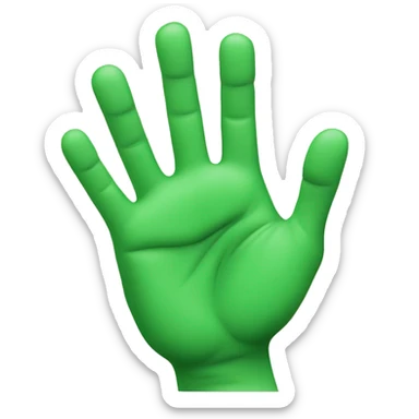 raised hands green sticker
