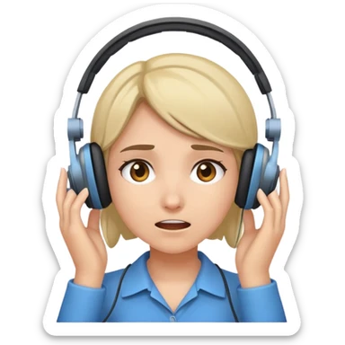 Girl stressed at work sticker