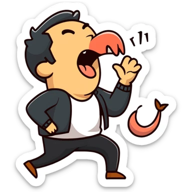 yawning man sticker