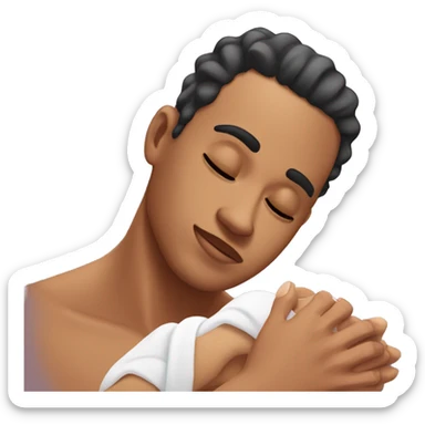 Lightskin man getting massage aesthetic  sticker
