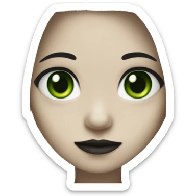 Gothic girl white skin green eyes black dreadlocks sticker