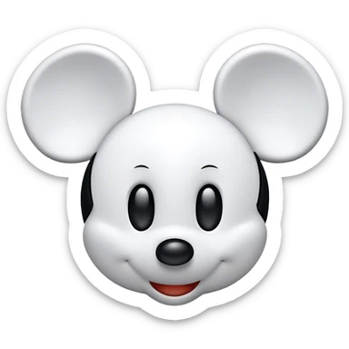 white Mickey plain no eyes no nose no mouth  sticker