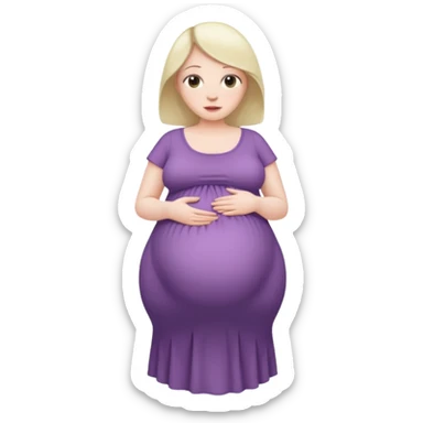 heavily pregnant woman with extremely large overdue belly sticker