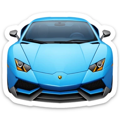 Make a sports car emoji lambo blue a light blue combo for the color sticker