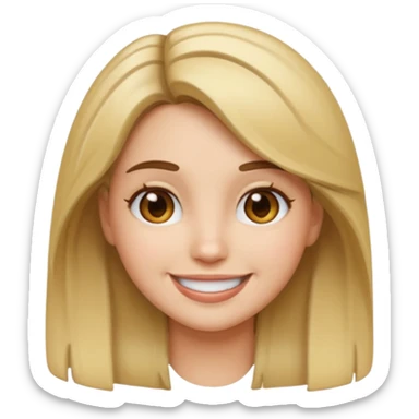 Brunette female emoji with blonde highlights  sticker