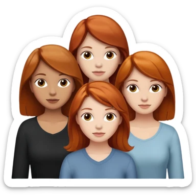 Trio friends one ginger girl two brown haired girls sticker