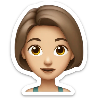 Thailand skinny lady long brown hair big eyes sticker