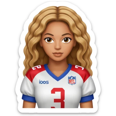 Beyonce in a football jersey  sticker