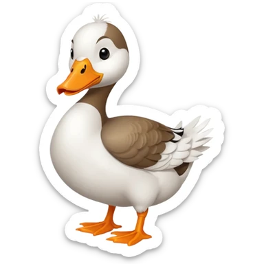 a chibi style {adult goose} giving a thumbs up sticker