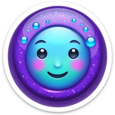 Glitter Purple and Cian hang loose sticker