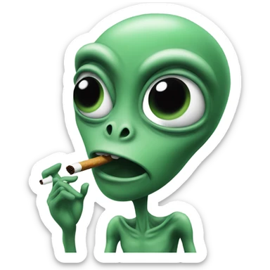 Alien smoking a cigarette  sticker