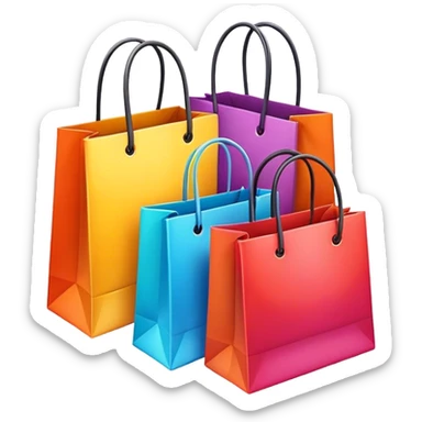 beautiful shopping bags sticker