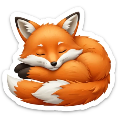 a sleeping fox  emoji sticker