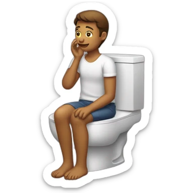 chat assis au toilette sticker