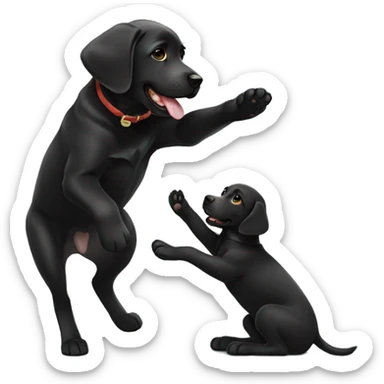 black labrador puppy high five sticker