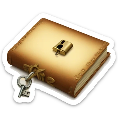 vintage diary with lock and key sticker