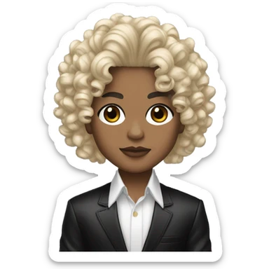 Realistically Detailed Lightskin Black Michael Jackson Curls sticker