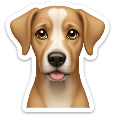 mixed breed beige brown eyes dog sticker