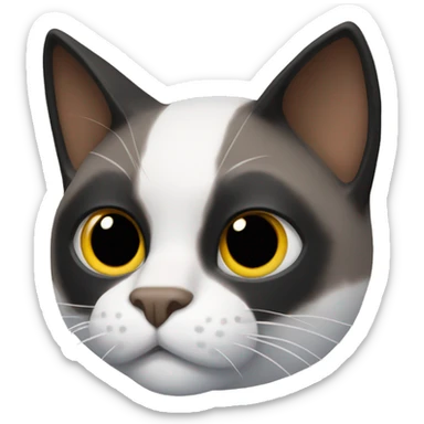 Snowshoe cat with Batman mask sticker