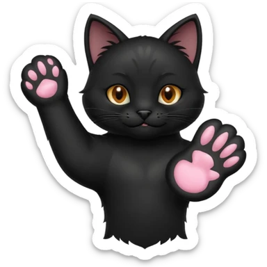 Black Cat paw giving a thumbs up sticker