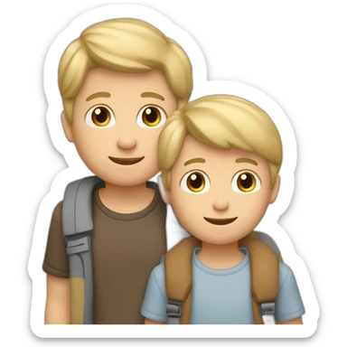 Family 2 fathers blond and brown hair twin boys sticker
