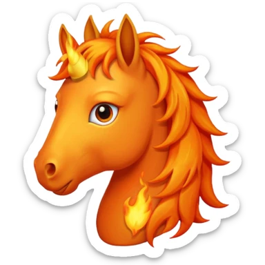 Worried fire horse emoji  sticker