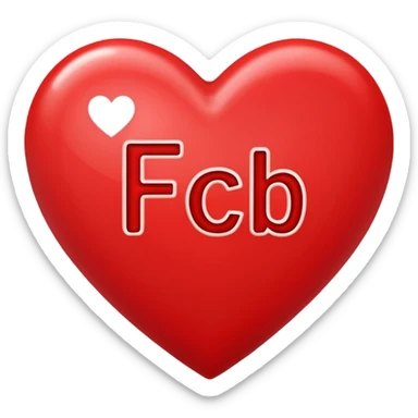 red heart on blue background and the letters F C B sticker