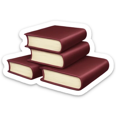 Dark red books sticker