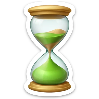 hourglass morphing emoji fading into checkmark emoji sticker