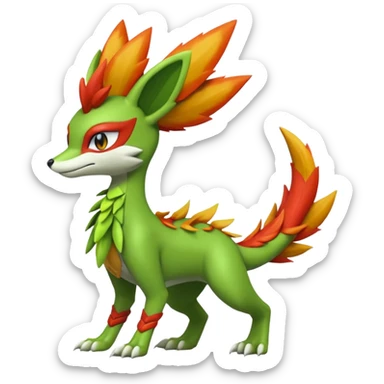 Sceptile-Inteleon-Delphox-Pokémon-Fakémon-creature sticker
