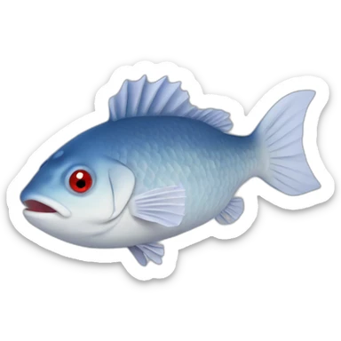fish fugu breed, blue color with red eyes sticker
