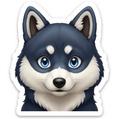 Dark black Husky with blue eyes with a very judgemental look on his face sticker