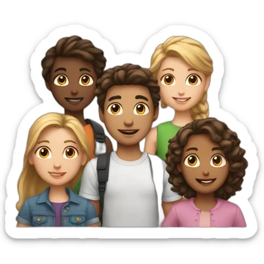 4 best friends, 3 girls and 1 boy sticker