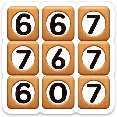 Blocks saying "6" and "7" in this order: "6" "7" sticker