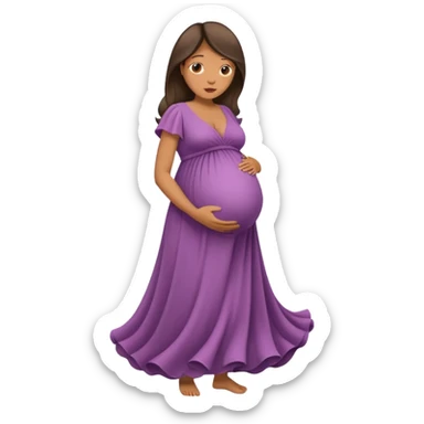 very heavily pregnant overdue lady sticker