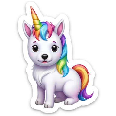 mix a dog and a unicorn sticker