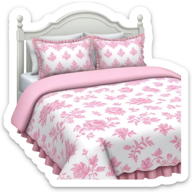 Girly pink toile bedding sticker