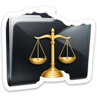 black transparent folder with a law logo  sticker