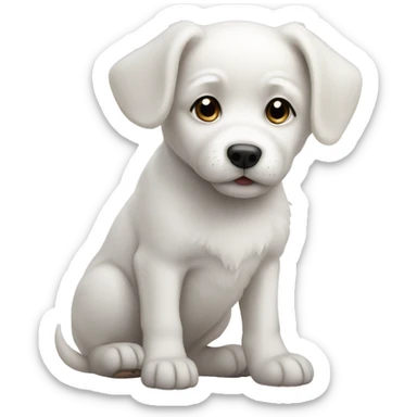 White puppy sticker