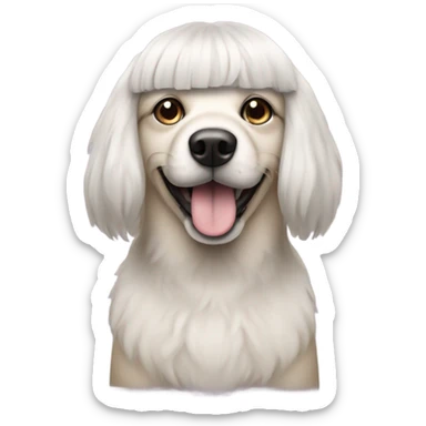 dog wearing a wig sticker